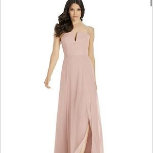 Strapless Notch Chiffon Maxi Dress - Toasted Sugar